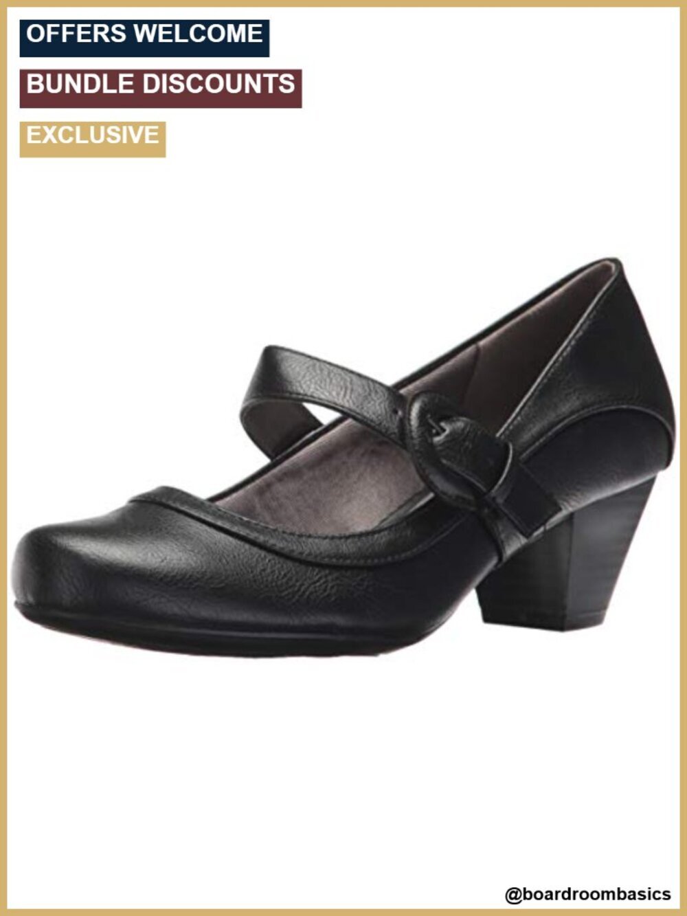 LifeStride Women's Rozz Mary Jane Pumps Block Heel Round Toe Slip-On